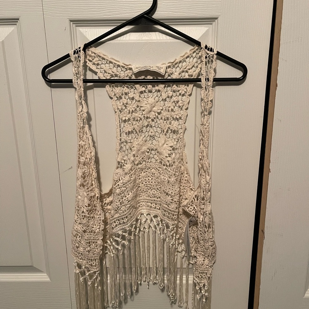 Boho Crochet Fringe Vest